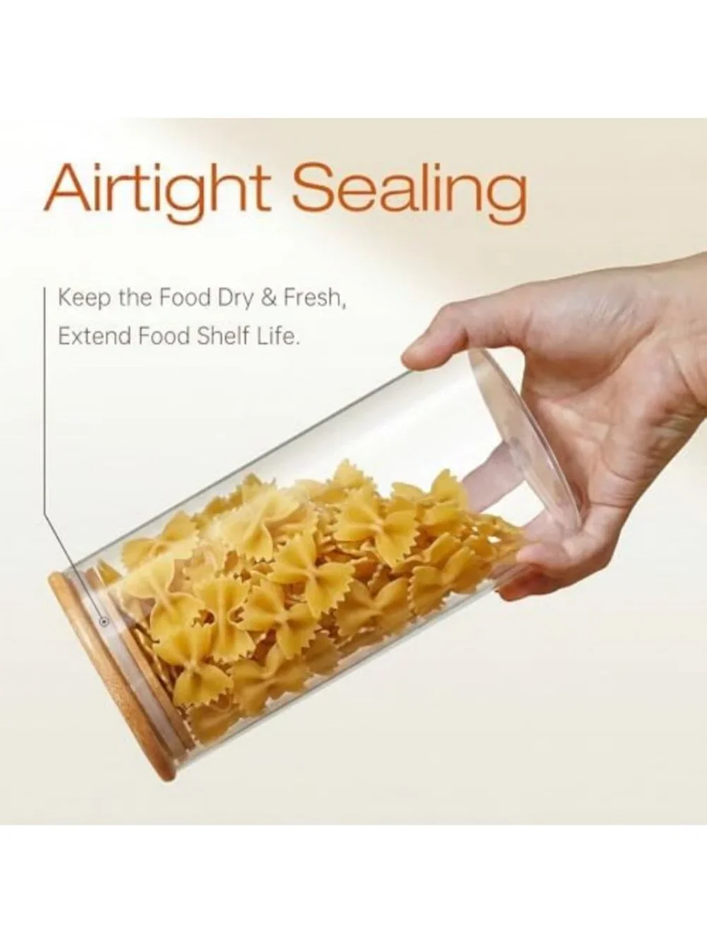4-Pack 53 oz Round Glass Food Storage Containers with Airtight Bamboo Lids